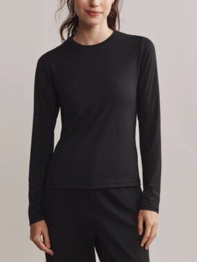Rhone Ultimate Layer Long Sleeve Black Crew Neck Top